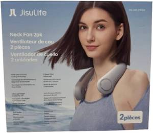 lot 12262 image: JISULIFE Neck Fan   Hands-Free, Rechargeable, Ultra-Quiet Personal Fan, 2-Pack