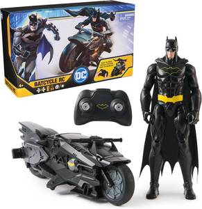 lot 12268 image: DC Comics, Batman Stealth Remote Control Batcycle with 12 Batman Action Figure, Super Hero Kids Toys for Boys and Girls Ages 4 & Up