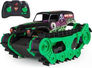 lot 12269 image: Monster Jam, Official Grave Digger Trax All-Terrain Remote Control Outdoor Vehicle, 115 Scale, Kids Toys for Boys and Girls Ages 4-6 - Incomplete