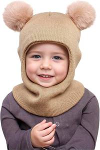 lot 12350 image: Sea Zaela Toddler Winter Hat Scarf Baby Beanie with Neck Warmer Boys Girls Warm Windproof Knit Hats 1-6 T