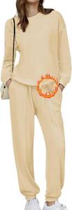 HOTOUCH Fleece Sweatsuit 2 Piece Outfit Winter Sherpa Lined Tracksuit Warm Up Suits Thick Sweatshirt and Sweatpants Sets SIZE XXL