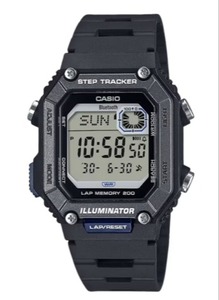 lot 13041 image: Casio Mens Step Tracker Watch WSB1000-1AV   Bluetooth, 200-Lap Memory, Calorie Counter, 100M Water Resistant, Black Resin
