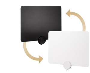 lot 13051 image: GE Amplified Indoor HDTV Antenna, 55-mile Range, VHF 1080P 4K, Black,