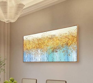 lot 13057 image: Baisuwallart WKBS0850 Wall Art Decor Large Canvas Print Picture Gold Money Tree 1 Panel Abstract Decorative Painting Artwork for Office Home Wall Decor Natural Wood Framed Ready to Hang