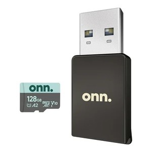 lot 13073 image: onn 128 GB Class 10 U1 MicroSDXC Flash Memory Card  Reader Bundle