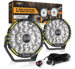 Auxbeam 360-PRO Series 9 Inch Round Off Road Lights, 270W LED Driving Lights 37776LM Spot Flood Combo Light Bar, Auxiliary Light Pods Bumper Work Lights Offroad Lighting - Retail: $269