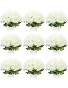 lot 15531 image: Jexine 100 Pieces Artificial Roses Flowers Bulk, Long Stem Realistic Fake Silk Roses Bouquet for Table Centerpiece Vases Wedding Party Kitchen Decor(Creamy White) - Retail $69