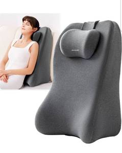 lot 15537 image: Reading Pillow, Lumbar Support Pillow for Couch, Sofa Bed Support, Bed Pillow for Sitting up,Ergonomic Memory Foam Pillow for Acid Reflux & Back Discomfort, with Removable Cover Gray - Retail $0