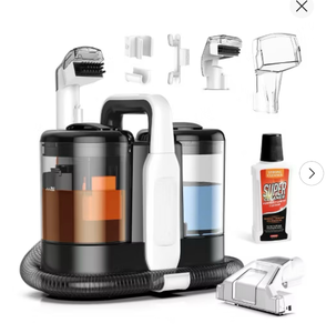 lot 15547 image: MAMNV 15Kpa Portable Carpet Upholstery Cleaner, Carpet Cleaner Machine with 3 Tools,Deep Stain Cleaning for Carpet,Sofa,Car Seats,1.5L Water Tank,500W - Retail $199