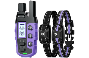 lot 15549 image: Bousnic Dog Shock Collar 2 Dogs (5-120Lbs) - 3300 ft Waterproof Training Collar for Dogs Large Medium Small with Rechargeable Remote, Beep (1-8) Vibration (1-16) and Humane Shock (1-99) Modes - Retail $59