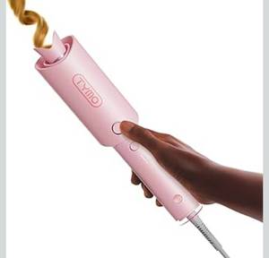 lot 15572 image: TYMO Automatic Rotating Curling Iron - TYMO CURLPRO Beach Waves Curling Wand, Portable Hair Curler, 500 Million Ionic, Dual Voltage & Lightweight for Travel, Ceramic Coating, 1 Inch, Pink - Retail $60