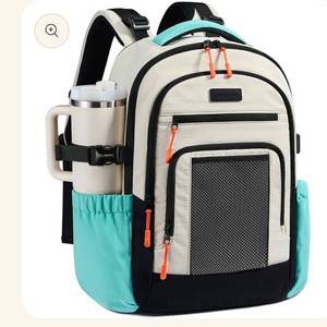 lot 15578 image: Optima Womens 15.6 Waterproof Laptop Backpack with Cup Holder - Retail $44