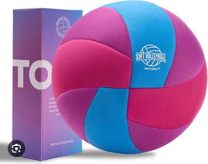 lot 15581 image: MOTOMY�� Indoor Soft Volleyball, Cushioned Fabric Training Ball for Kids & Youth, Quiet House Practice Design with Realistic Bounce & Lightweight Feel, Ideal Volleyball Gifts for Boys & Girls - Retail $39