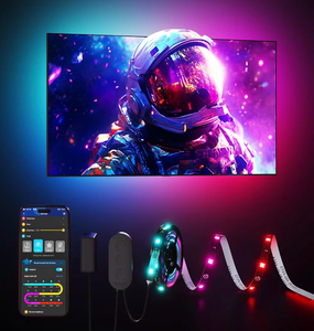 lot 15586 image: Govee TV LED Backlight Strip, RGBIC Smart LED Backlight for 40-50inch TVs, Music Sync, Wi-Fi Bluetooth & App Control, Works with Alexa & Google Assistant, 77 Scene Modes, Adapter - Retail $29