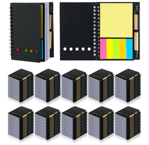 lot 15592 image: Qilery 150 Pack Lined Spiral Notebook Small Notepad and Pen Set Steno Pads Lined Notepad Black Pocket Notebook for Business Office Supplies - Retail $159