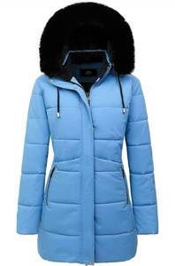 lot 15622 image: Womens Winter Puffer Coat Thicken Fleece Lined Down Jacket Waterproof Faux Fur Detachable Hooded Parka - Retail $69