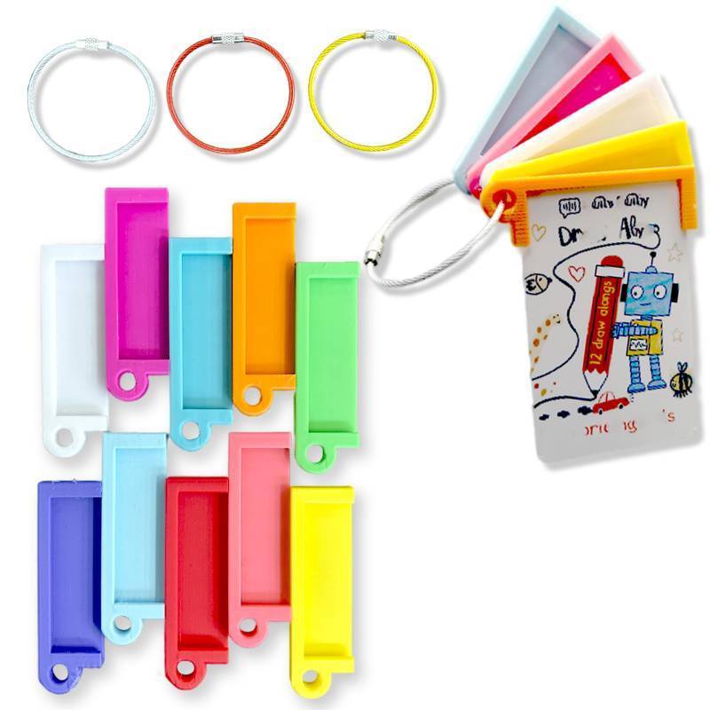 lot 54962 image: Card Holder for Yoto Cards with 3 Ring Loops, 10 Pcs Reusable Card Top Holders for Yoto Cards Display Storage, Card Holders on Keyring for Travel, Kid Gift, Accessories Card Display Organizer - Retail $10