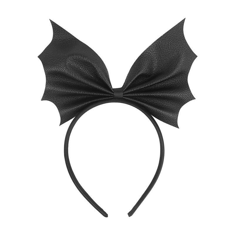 lot 55011 image: Halloween Bat Headband, Black Bat Wing Hair Bow Hairband, Festival Masquerade Party Decoration Role Play Headwear for Women - Retail $8