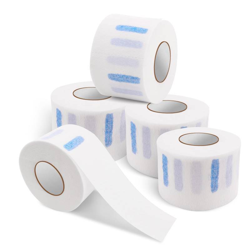 lot 55020 image: 5 Rolls Disposable Barber Paper Neck Strips Barber Accessories, Professional Barber Supplies Stretchy Paper Neck Strips for Salon Haircut Styling - Retail $9