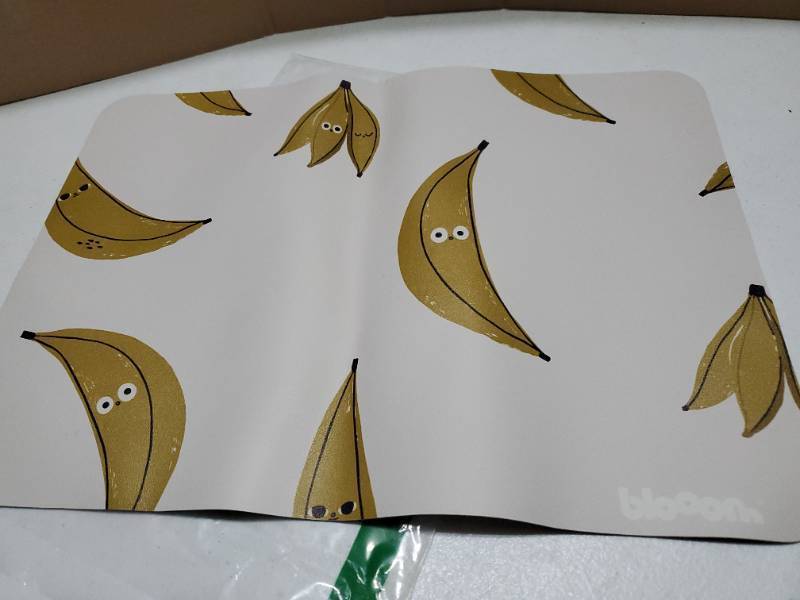 lot 55035 image: Blooom Placemat for Baby, Toddler & Kids  Wipeable, Reusable and Eco-Friendly  Baby Weaning Placemat for Mealtime & Snacktime  Modern Design (Banana, 12 x 17)