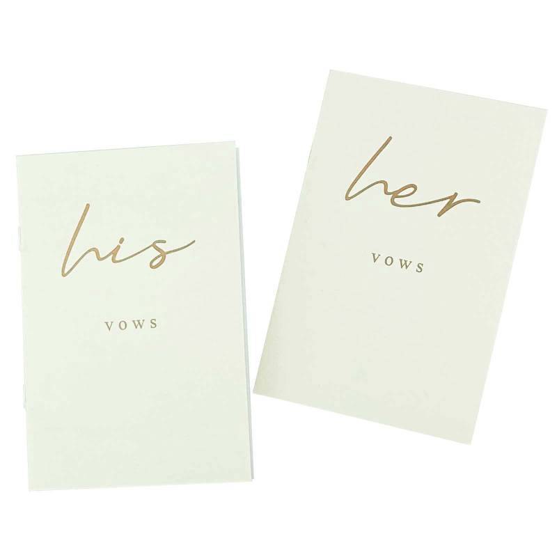 lot 55053 image: Ivory Wedding Vow Books His and Hers - 4 x 6 inches Wedding Officiant Books for Newly Couples - Retail $9
