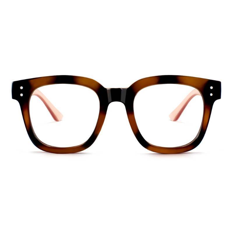 lot 55061 image: Madison Avenue Oversized Blue Light Blocking Glasses for Women Fashion Blue Light Blockers Anti Eyestrain & UV Protection Computer Eyeglasses (Brown Demi Pink) - Retail $17