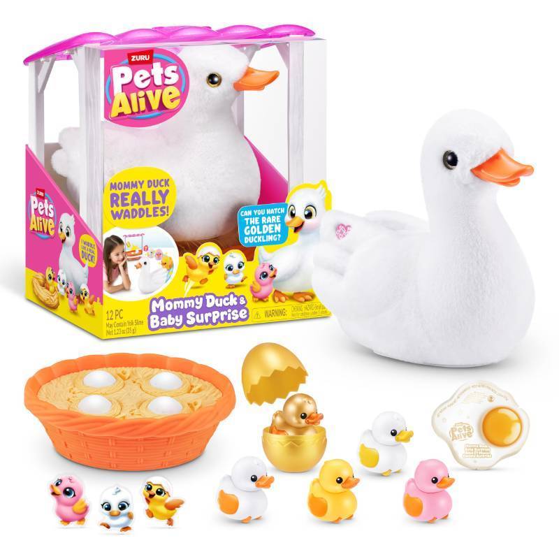 lot 55099 image: Pets Alive Mommy Duck & Baby Surprise by ZURU Nurturing Play Surprise Hatching Interactive Girls Toy. MISSING EGGS AND CONTENTS. - Retail $35