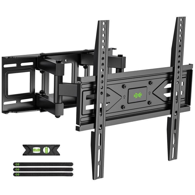 lot 55111 image: Full Motion TV Wall Mount for Most 32-70 inch TVs up to 99 lbs, Wall Mount Bracket with Dual Articulating Arms, Swivel, Tilt, Max VESA 400x400mm, TV Mount Fits 1216 Wood Studs - Retail $40