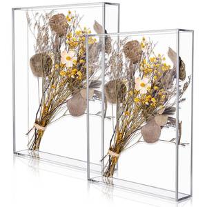 lot 44601 image: 2 Pcs 11 x 14 Acrylic Shadow Boxes Display Cases, Shadow Box DIY Frame Clear Acrylic Display Cases Wedding Memory Dried Flower Container Picture Photo Frame for Valentine Day Wedding - Retail $46