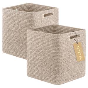 lot 44614 image: Storage Cubes, 13 Inch Cube Storage Organizer, Collapsible Storage Bins, Baskets for Organizing, Storage Bins for Shelves-Brown, 2-PACK - Retail $27