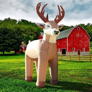 lot 44615 image: 8FT Reindeer Inflatables Christmas Farm, Ranch Blow up Animals Decorations, Holiday Winter Inflatable Decor, Built-in LEDs for Garden, Lawn, Yard, Patio, Outdoor - Retail $52
