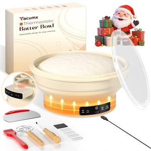 lot 44633 image: Electric Sourdough Starter Kit with 6-Temp (77-122) Control & Timer - 9 Foldable Sourdough Bread Baking Supplies & Dough Warmer - Complete Banneton Bread Proofing Basket Set for Artisan Home Bakers - Retail $30