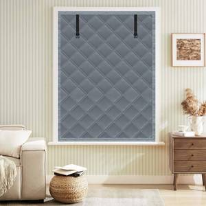 lot 44635 image: Winter Insulated Window Curtain 63x63, Oxford Cloth Thermal Insulated Window Cover with Buckles, Heavy Duty Window Insulation Kit Fits Windows up to 62x62,Grey - Retail $25