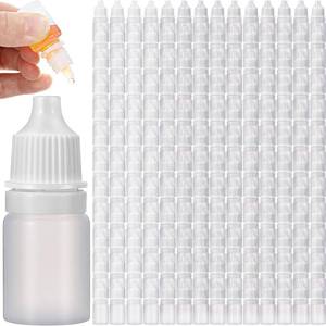 lot 44640 image: 200 Pcs Dropper Bottles Empty Eye Dropper Bottle Small Liquid Plastic Portable Squeezable Container with Caps and Plug for Oil, Eye Liquid Storage(White) - Retail $20