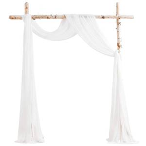 lot 44653 image: Wedding Arch Draping Fabric 2 Panels 20Ft White Chiffon Fabric Drapes Arbor Drapery Wedding Ceremony Reception Swag Decorations - Retail $34
