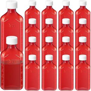 lot 44675 image: 20 Pcs 8 oz Amber Liquid Medicine Bottle Oval Plastic Pharmaceutical Prescription Dispensing Bottles with Lids Child Resistant Caps Medicine Bottle Adapter - Retail $25