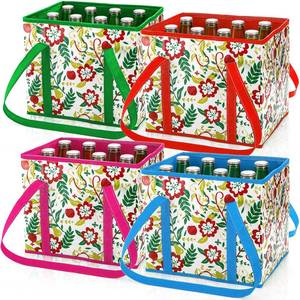 lot 44677 image: 4 Pack Reusable Grocery Bags, Large Heavy-Duty Shopping Tote with Box Shape, Foldable Car Organizer Trunk Bin with Reinforced Handles Hard Bottom for Picnic, Toy, Cloth, Hold up to 50 Lbs - Retail $20