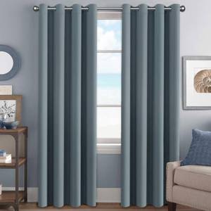 lot 44684 image: Elegant Grommet Blackout Thermal Insulated Solid CurtainsDrapes, Window Treatment Panels (Set of 2, Stone Blue, 52 W x 96 L) - Retail $36