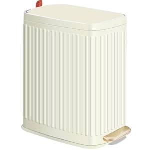 lot 44687 image: Small Bathroom Trash Can with Air Freshener Soft Close Lid, 6 Liter 1.6 Gallon Stainless Steel Garbage Can with Removable Inner Bucket, Step Pedal, Slim Wastebasket for Bedroom, Toilet (Ivory White) - Retail $31