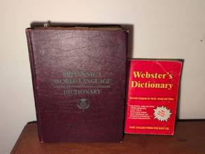 lot 100 image: 1958 Britannica World Language Dictionary with Websters Dictionary