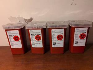 lot 153 image: SharpSafety Biohazard Medical Waste Containers