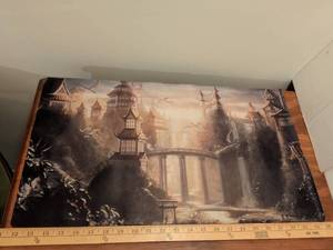 lot 182 image: Asian Temple Landscape  rubber mat print