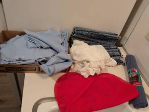 lot 274 image: Mixed Fabric Lot with Red Non-Slip Mat