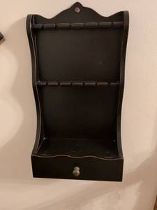 lot 288 image: Black Wood Wall Mount spoon Display Rack