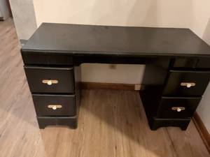 lot 289 image: Mid-Century Black Wood Writing Desk