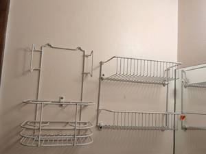 lot 291 image: Wall-Mounted Metal Storage Rack Set