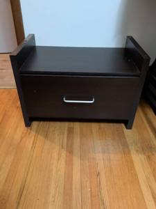 lot 293 image: Black Computer Desk with File Drawer