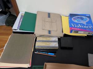 lot 339 image: Office Supply Bundle with Padfolio and IBM ViaVoice Software