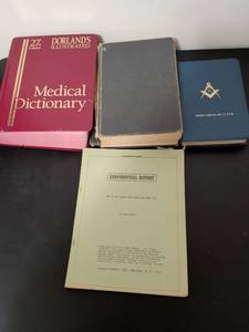 lot 353 image: Book Collection - Dorlands Medical Dictionary & Masonic Lodge Documents
