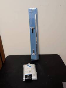 lot 417 image: Mainstays 24 Chrome Towel Bar and Clear Shower Liner Set